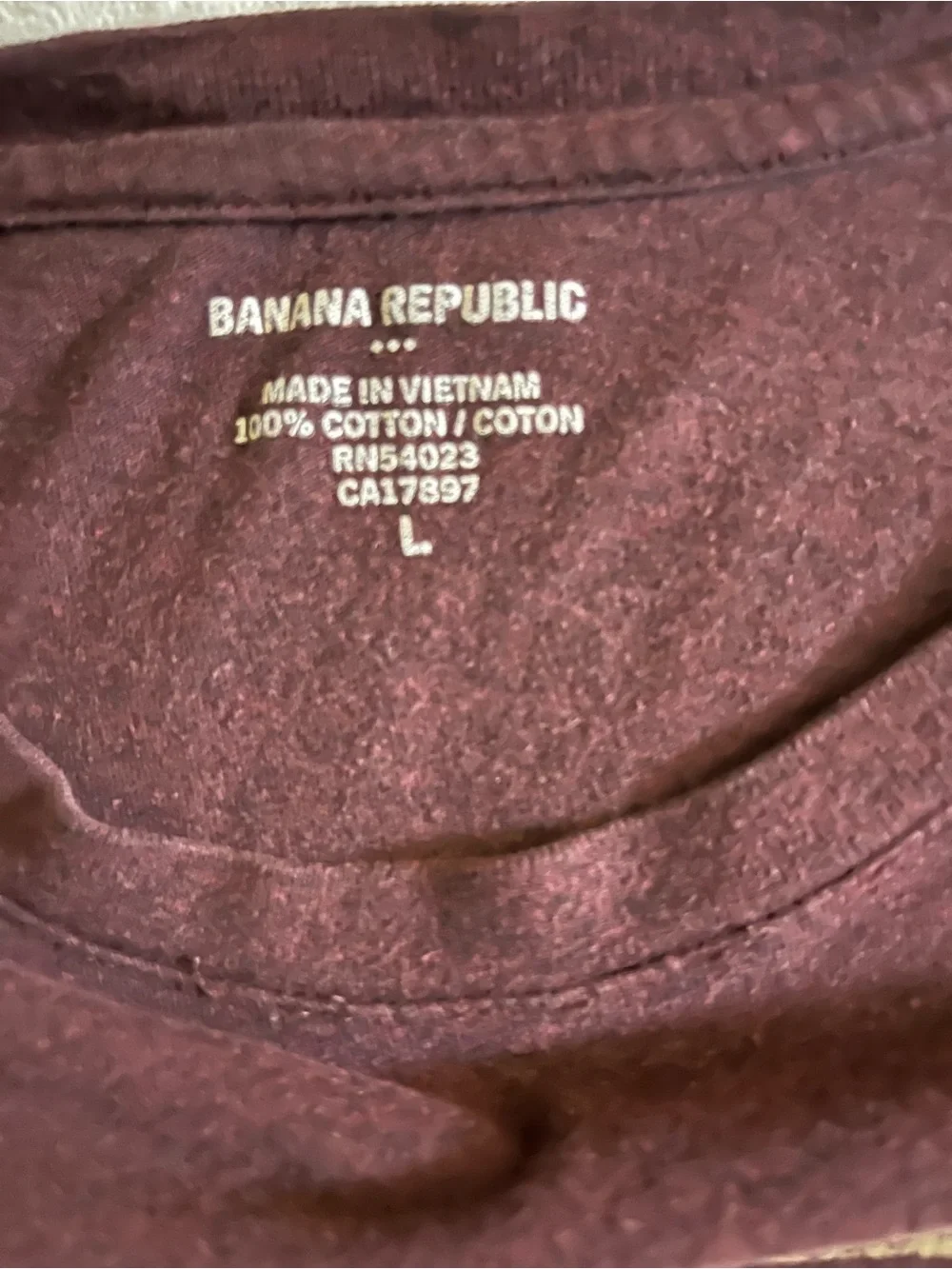 Banana Republic Heritage Graphic T Shirt Mens Size L Maroon Established 1978